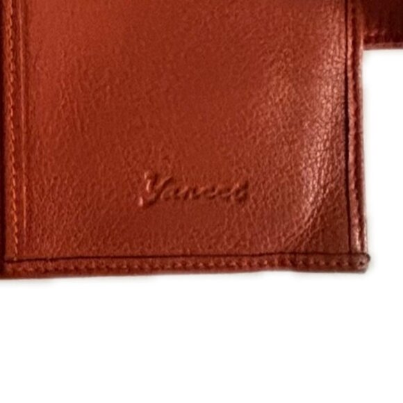 Yancci Womens Small Flap Wallet Orange Leather Bifold Wallet EUC - Picture 11 of 13